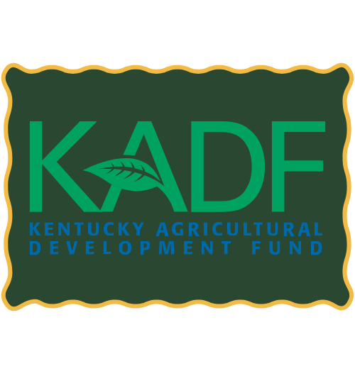 Logo of the Kentucky Agricultural Development Fund with a green background and yellow border.